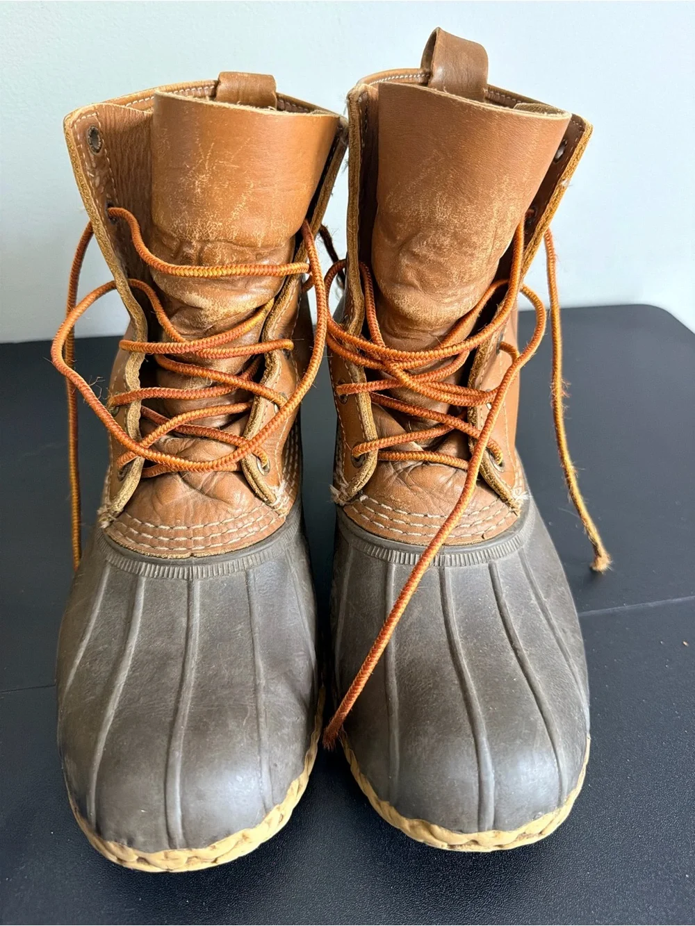 Brown Leather & Rubber Lace-Up womens Duck Boots